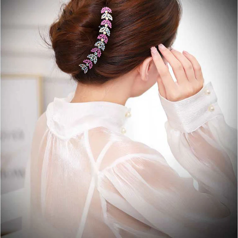 Crystal Rhinestones Flower Hair Combs Clip Vintage Hairpins Bridal Wedding Headdress Women Hair Accessories Disk Headwear Bnads