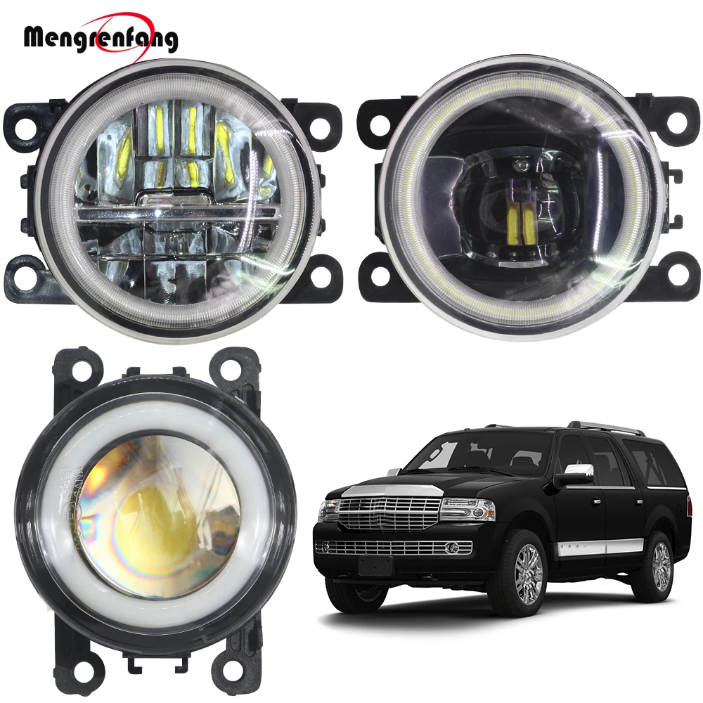 

2 Pieces Car Fog Light 4000LM LED Lamp Halo Ring Angel Eye DRL Daytime Running Light 12V For Lincoln Navigator 5.4L V8 2007-2014