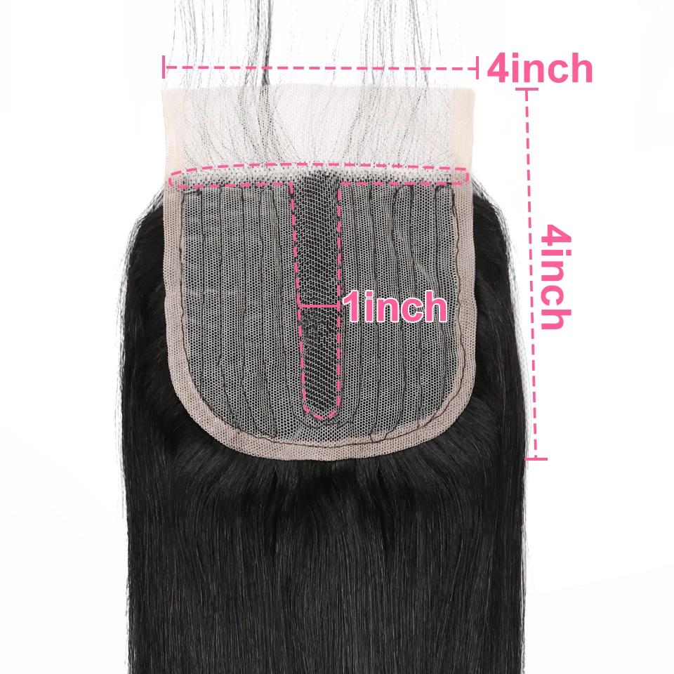 T Part Lace Closure Human Hair, 4x4x1