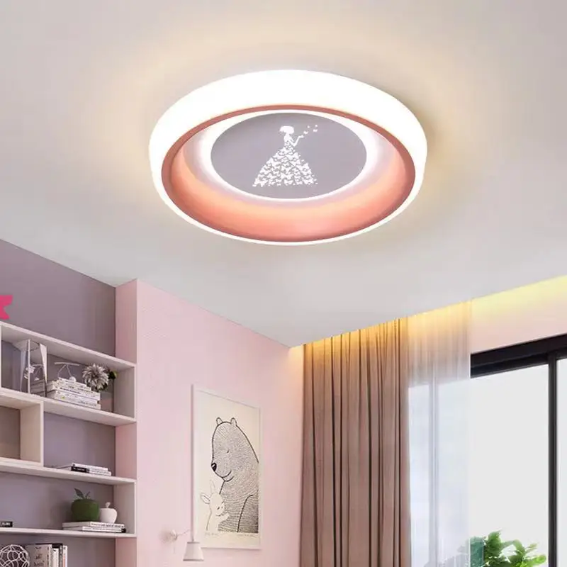 

Ceiling Light For Kids Room Girls Bedroom Study Modern Plafon Led Lamp Dimmable Nursery Baby Pink Creative Chandelier Lighting