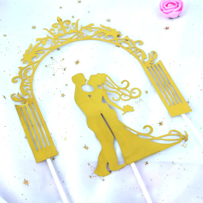 Door of love Mr/Mrs Cake Flags Love Heart Wedding Cake Topper Bride Groom Wedding Party Cake Baking Decor Engagement Cake Flags