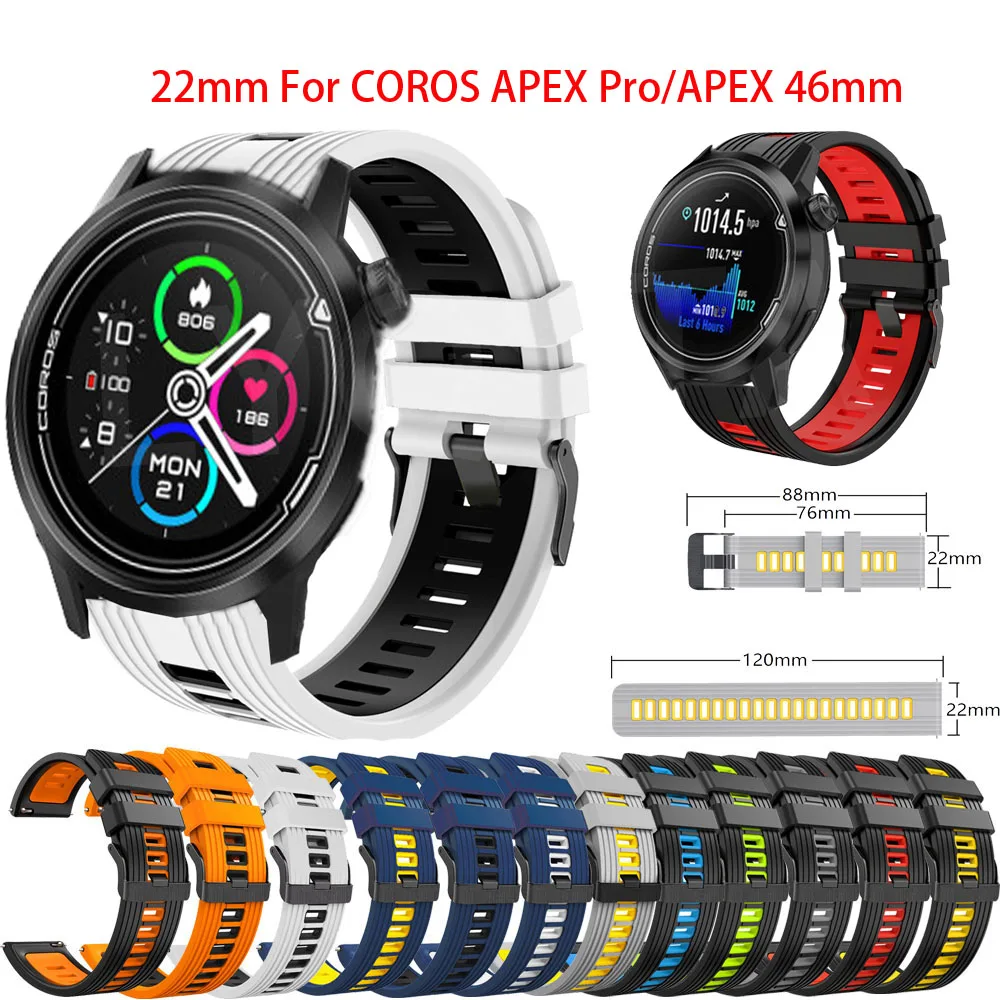 Correa de silicona para reloj COROS APEX Pro, pulsera de 46mm, Instalación rápida
