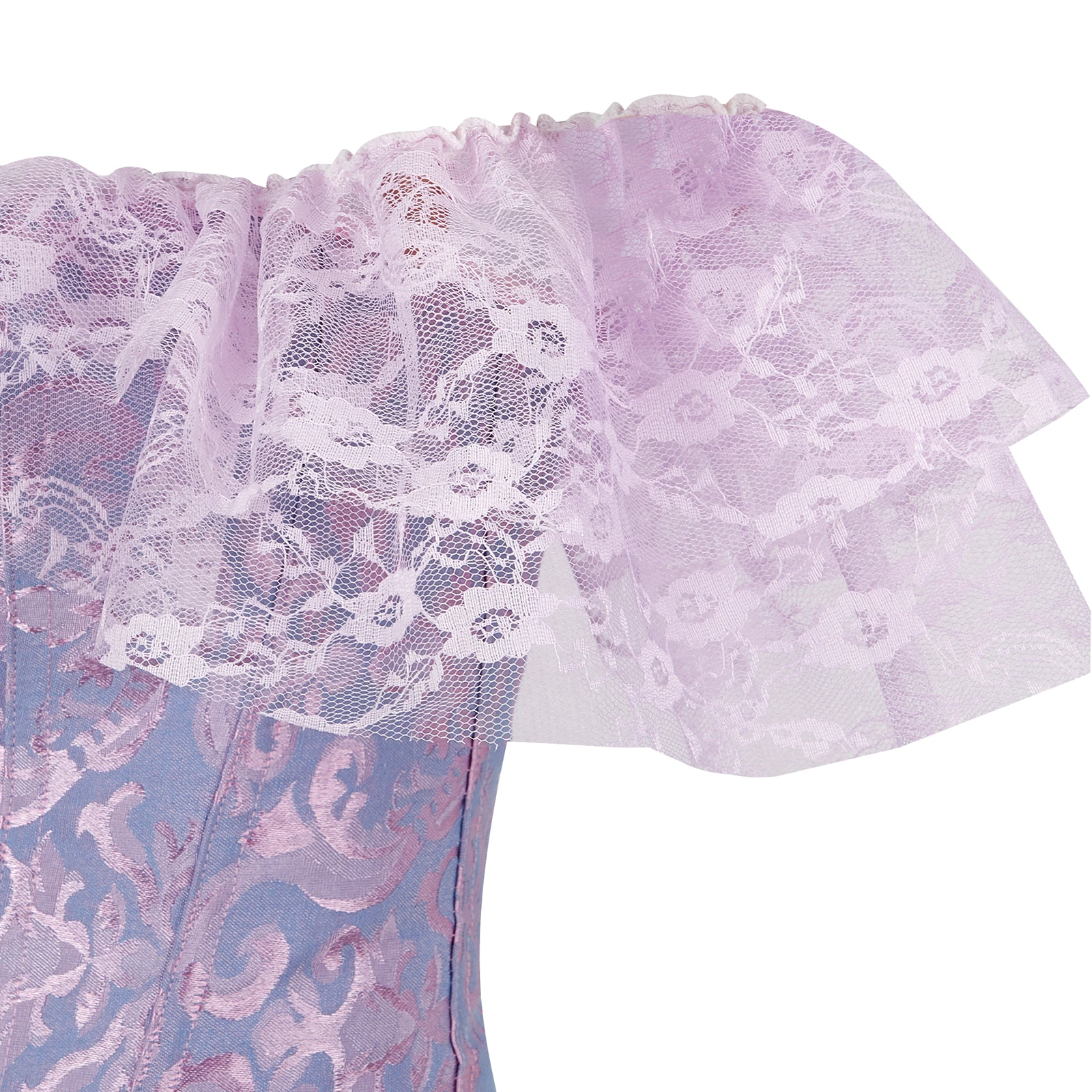 Women's Lace Corset Tops Solid Color Tie-up Fishbone Bandage Drawstrings Slim Elastic Crop Tops Bustier Body Shaper Party Wear