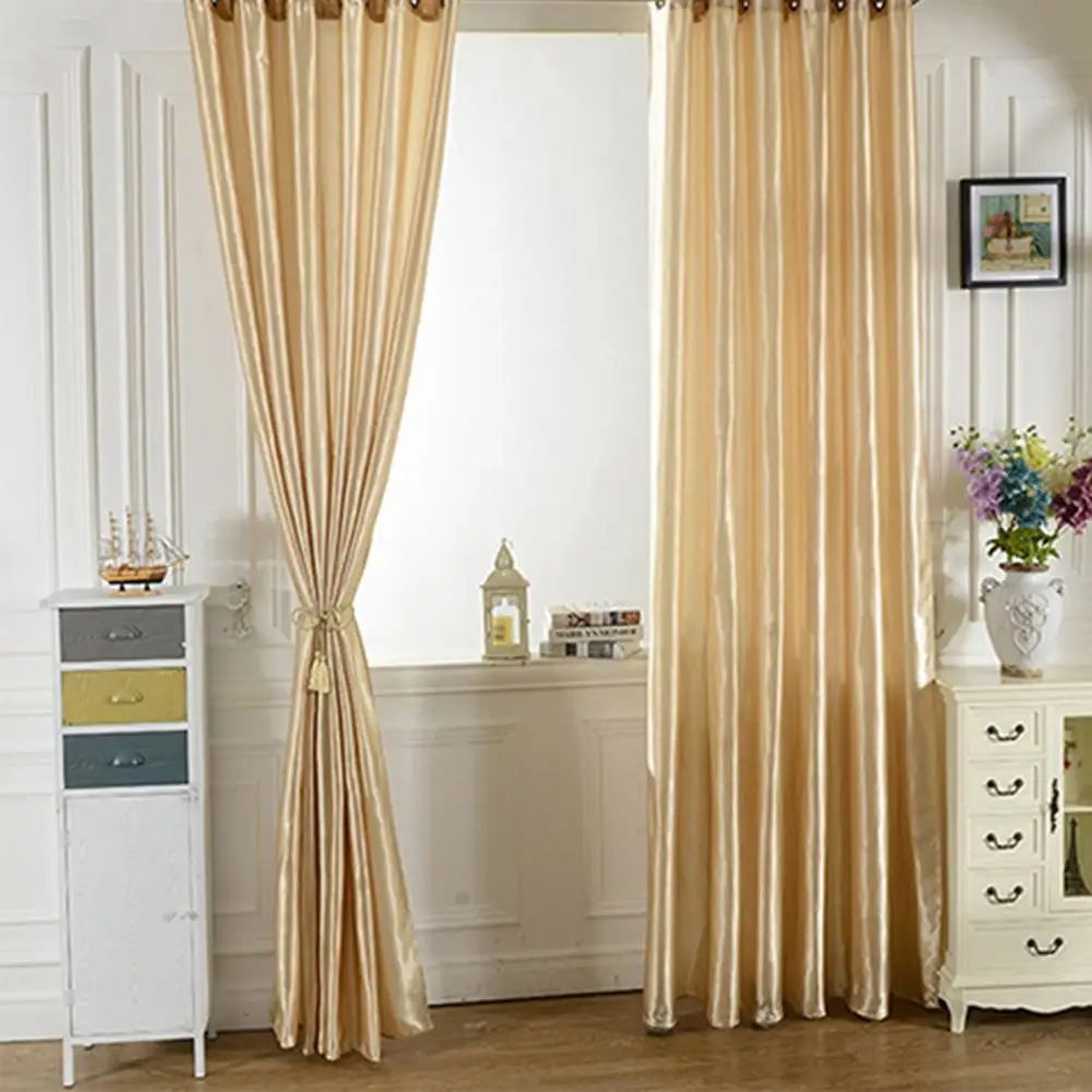 New Window Curtain No Odor Comfortable Rod Through Curtain Room Darkening Window Curtain for Bedroom