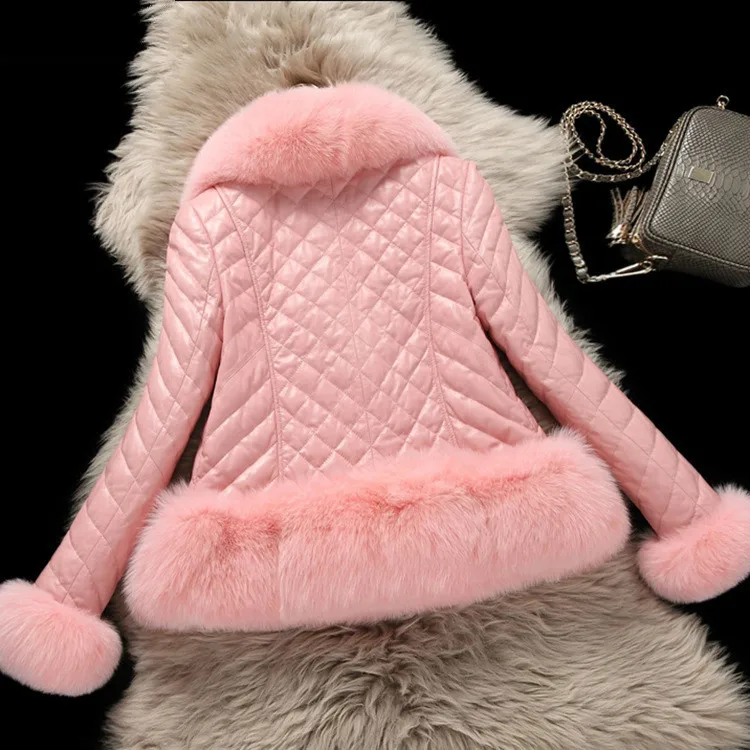 Abrigo de piel sintética para mujer, chaqueta gruesa y cálida de estilo coreano, abrigos con Cuello de piel de lujo, invierno, 020, 2019