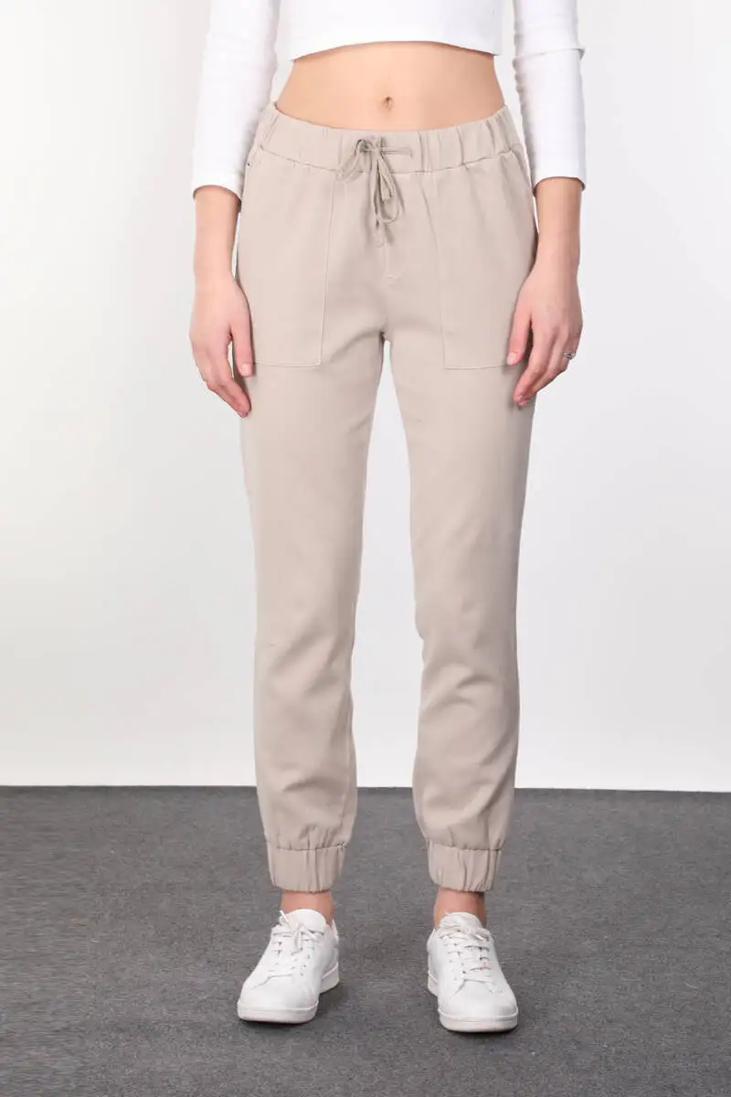 Beige women Jogger pants