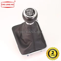 Manual 6 Speed Gear Stick shift knob Level leather Boot For VW Passat B6 Variant Wagon 2006 2007 2008 2006 2010 Car-styling