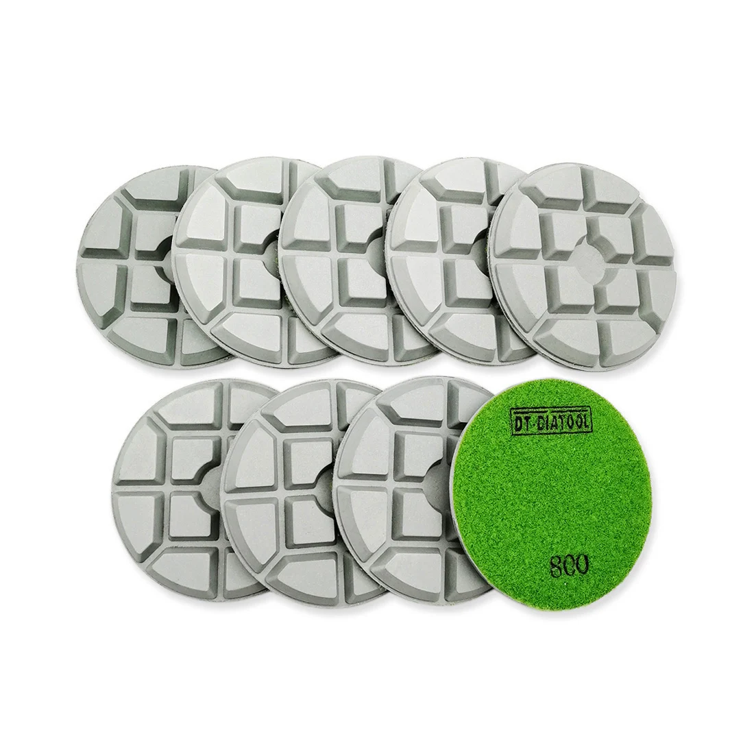 DT-DIATOOL 9pcs Dia 100mm/4inch Grit#800 Diamond Polishing Pads Resin Bond Concrete Sanding Discs For Repairing Concrete Floor