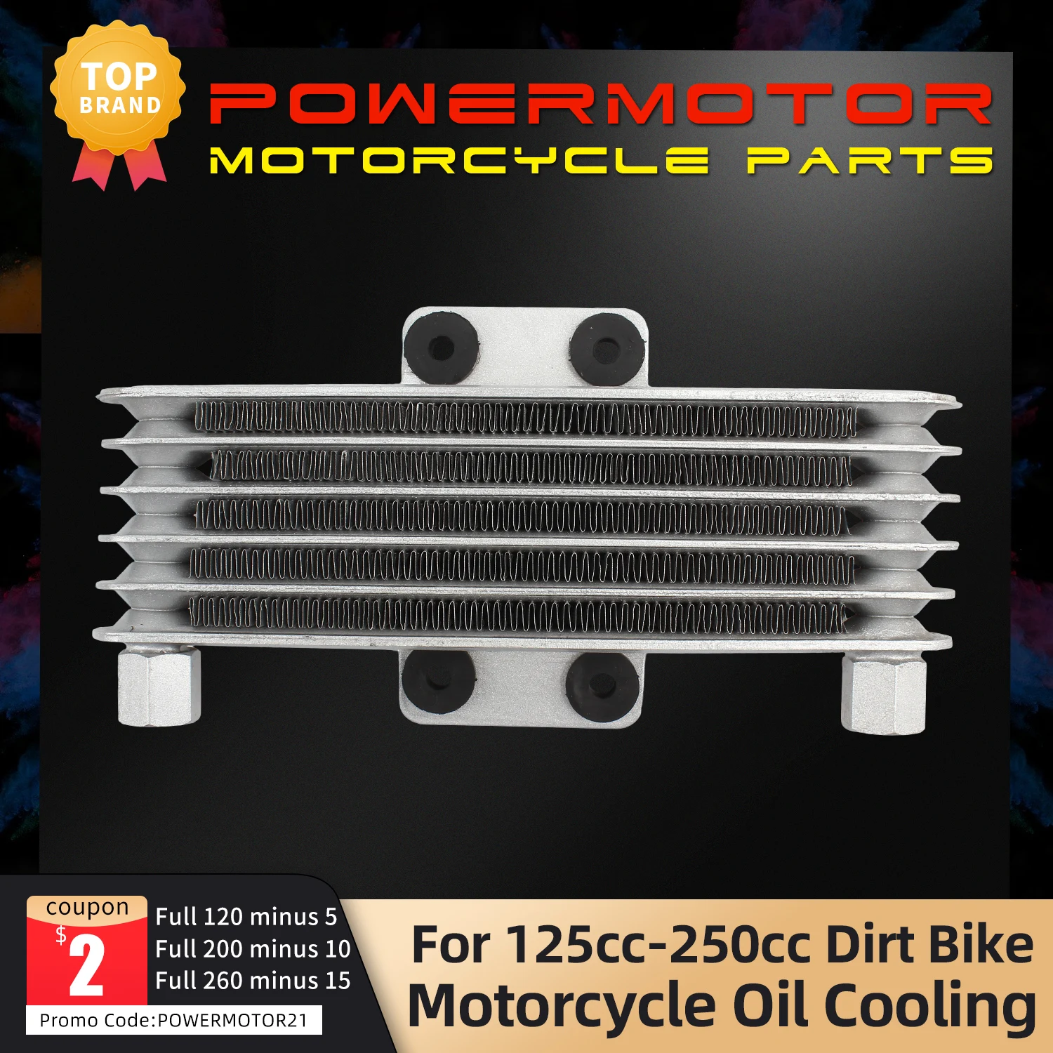 Universeller Motorrad-Motorölkühler, 5-reihiger Kühlradiator, Ersatz passend für die meisten Motorräder mit 125-250 ccm. – Detail 3