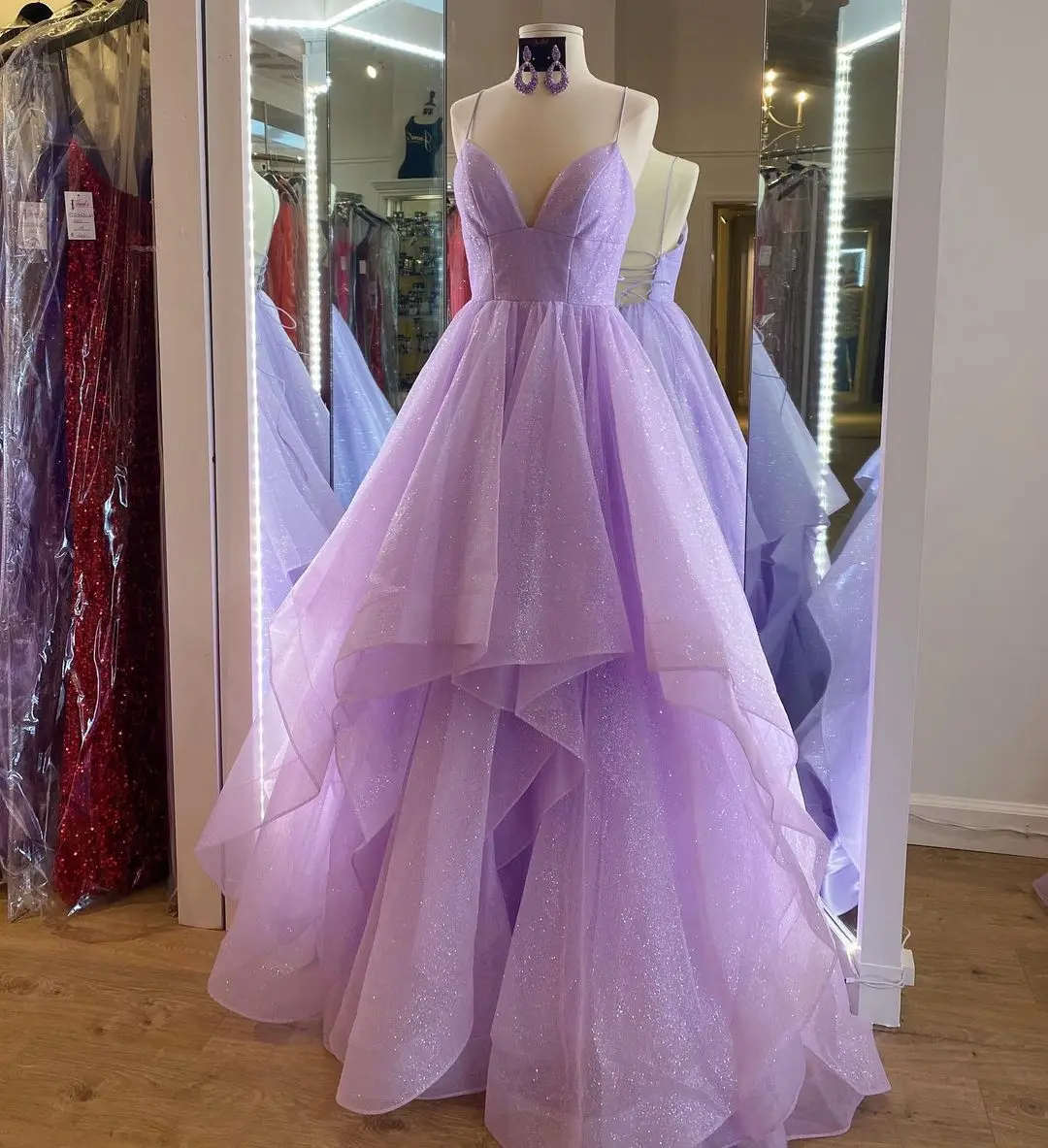 Sparkle Tulle abito da sera formale 2022 Lady Pageant abiti increspature gonna Celebrity Gala ispirato abito da ballo Prom Homecoming