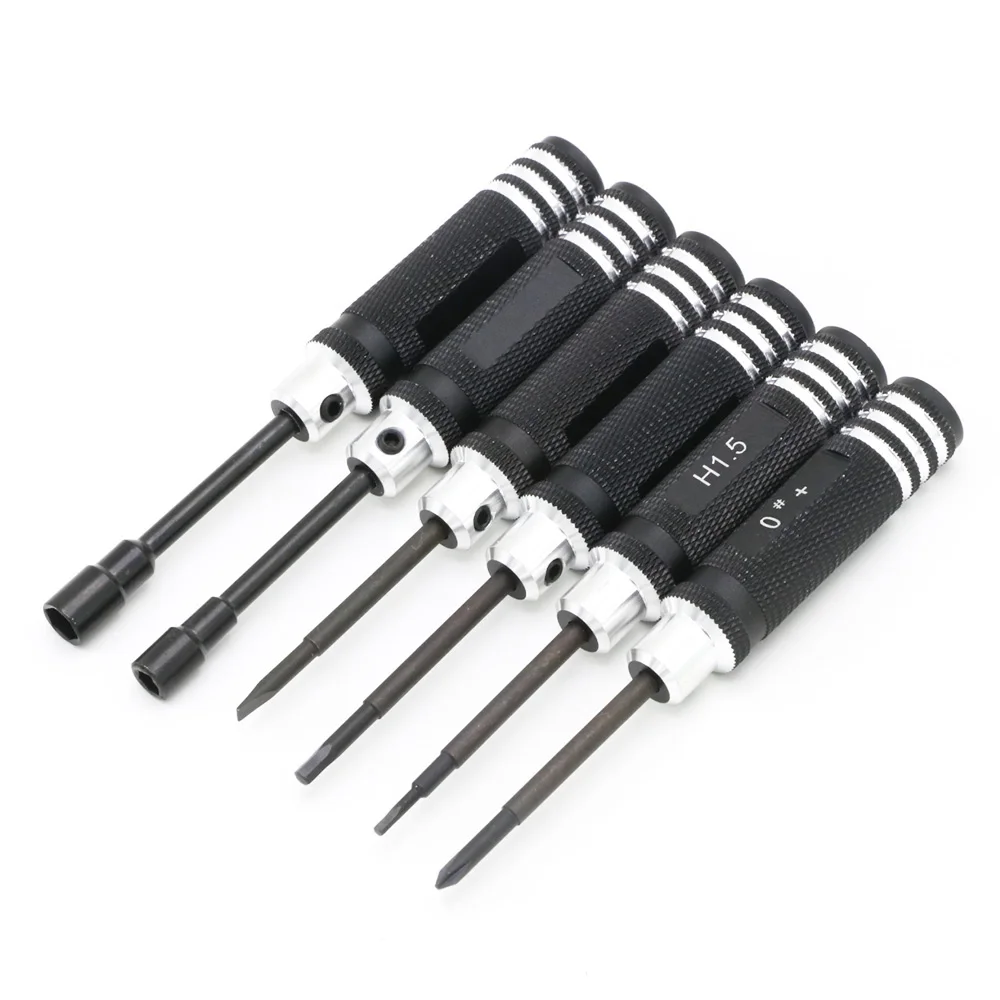 7pcs/Set Hex Screw Driver Tool Kit 1.5-5.5mm Slot Spanner Screwdriver For RC Car Truck Drone Helicopter Airplane Multirotor Toy