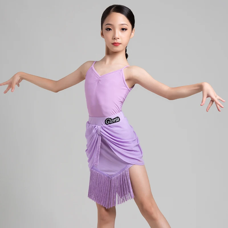 

Fringe Latin Dance Skirt Set Girls Stage Costume Salsa Clothing Modern Dance Outfit Samba Dancewear Designer Clothes DL8562