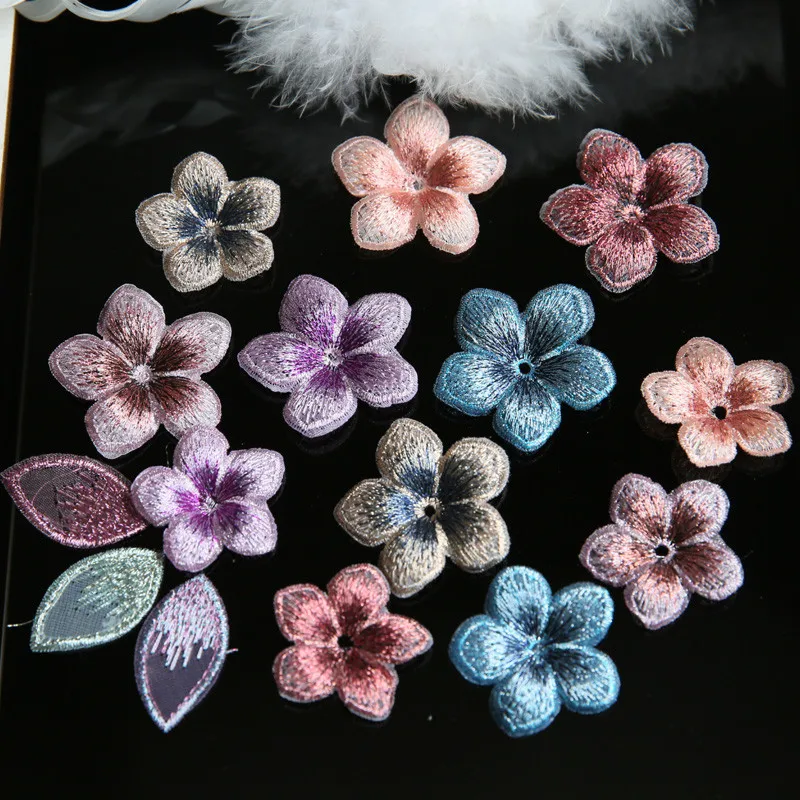 AHYONNIEX 10pcs Cheap Small Flower Patch for Clothes Sewing on Applique Dress Hair Accessories Shoes Bags DIY Decoration Patches