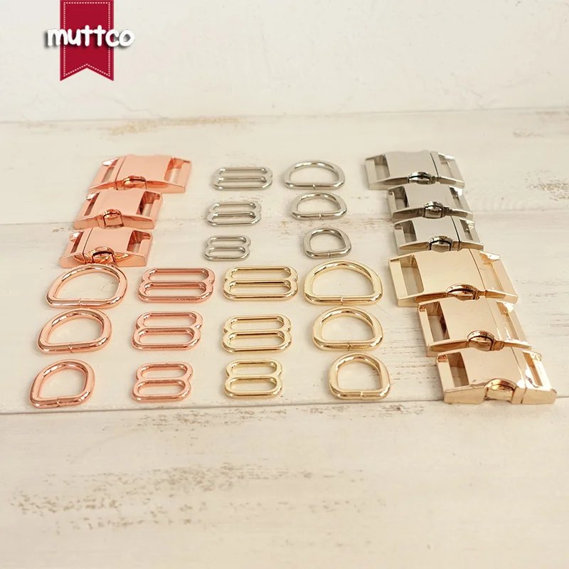 1set (metal buckle+adjust buckle+D ring) Environmental plated metal buckle Zinc Alloy diy dog collars accessory 3 colours