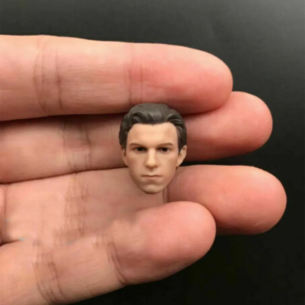 1/12 a forma masculina da cabeça de tom holland da relação é apropriada para 6-inch corpo modelo brinquedos soldados masculinos bonecas de plástico cabeça escultura