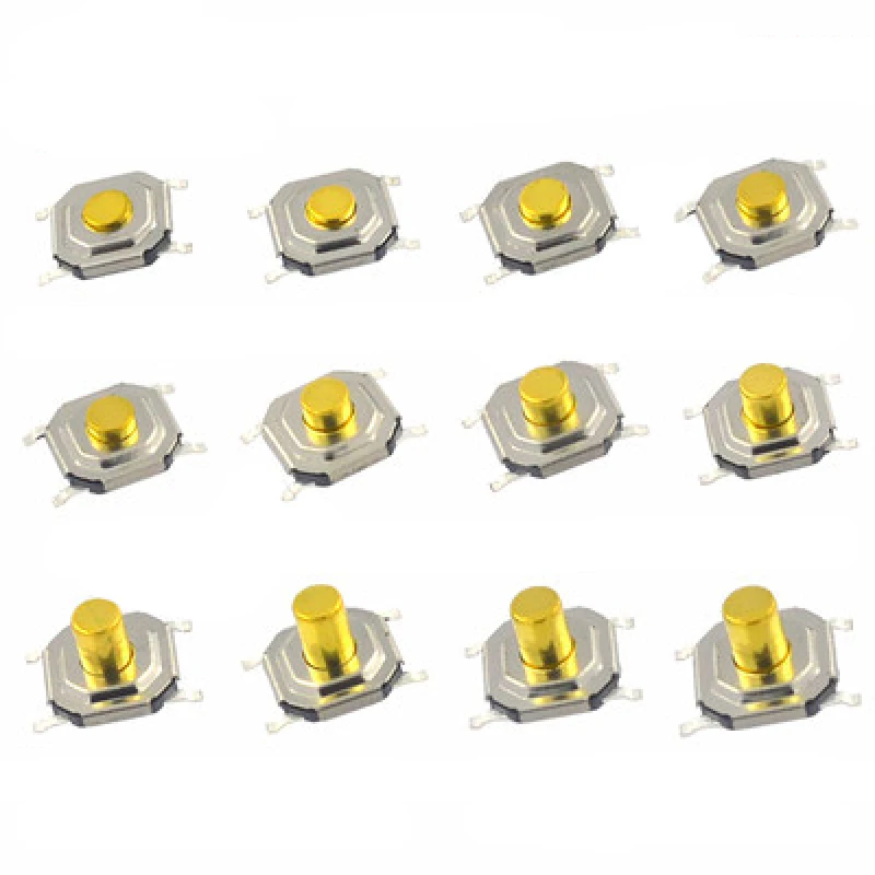 100pcs/lot 4*4*1.5 SMD button touch micro switch waterproof copper head 4pin 4x4x1.5/1.6/1.7/2/3mm