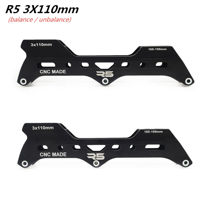 Inline Speed Skating Frame Base for Slalom Boot, 3X110mm Wheel with 165mm to 195mm Mounting Distance, CNC Alloy Good Quality