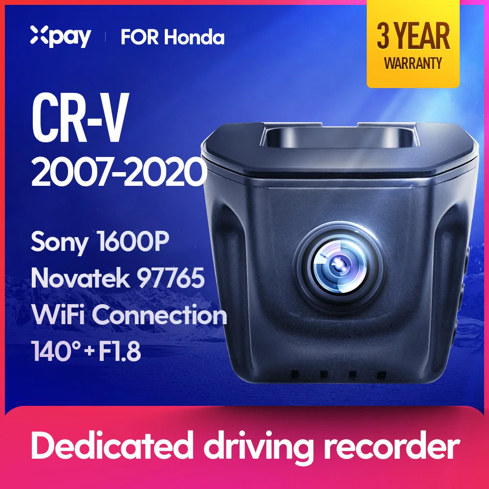 

Видеорегистратор XPAY DVR X1 Pro Подходит для Honda CR-V 2007 2008 2009 2010 2011 2012 2013 2014 2015 2016 2017 2018 2019 2020 фронтальная и задняя двойная запись вождения HD камера 1600P Ночное видение