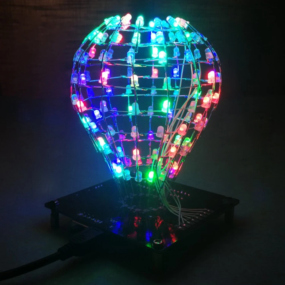 DIY electronic KIT led Light cube ball Multicolor 16kind flashing mode remote controled circuit learning soldering subject