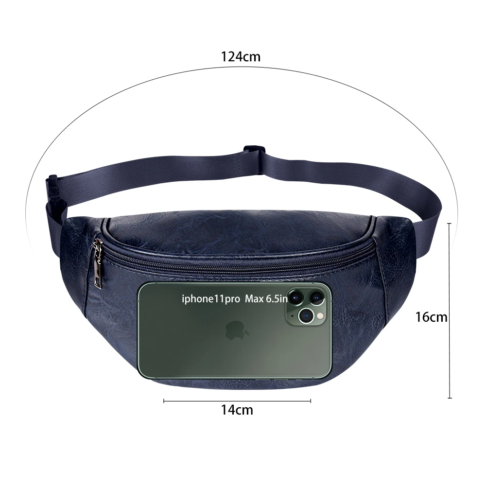 Geestock Mode Taille Tas Casual Hip Bum Bag Lederen Heuptasje Mannen Vrouwen Waterdichte Borst Bag Phone Pouch Voor Outdoor sport