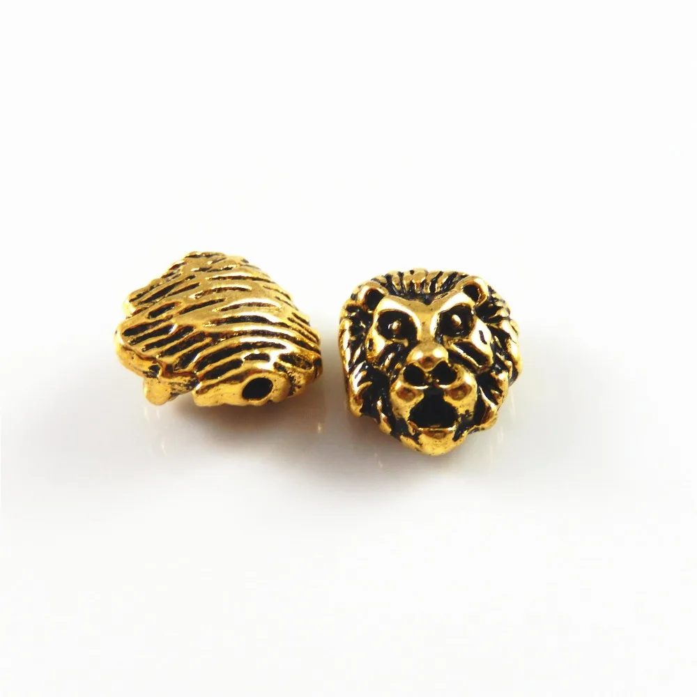 20Pcs Lion Head Beads For Bracelet Bangle Charms Necklace Making DIY Animal Vintage Gift Jewelry Accessory