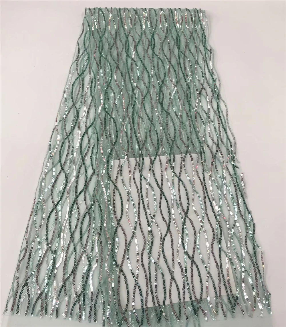 

2019 high quality sequence French Nigerian sequins net lace,African tulle mesh sequence lace fabric for dress 5yard/lot RL121101