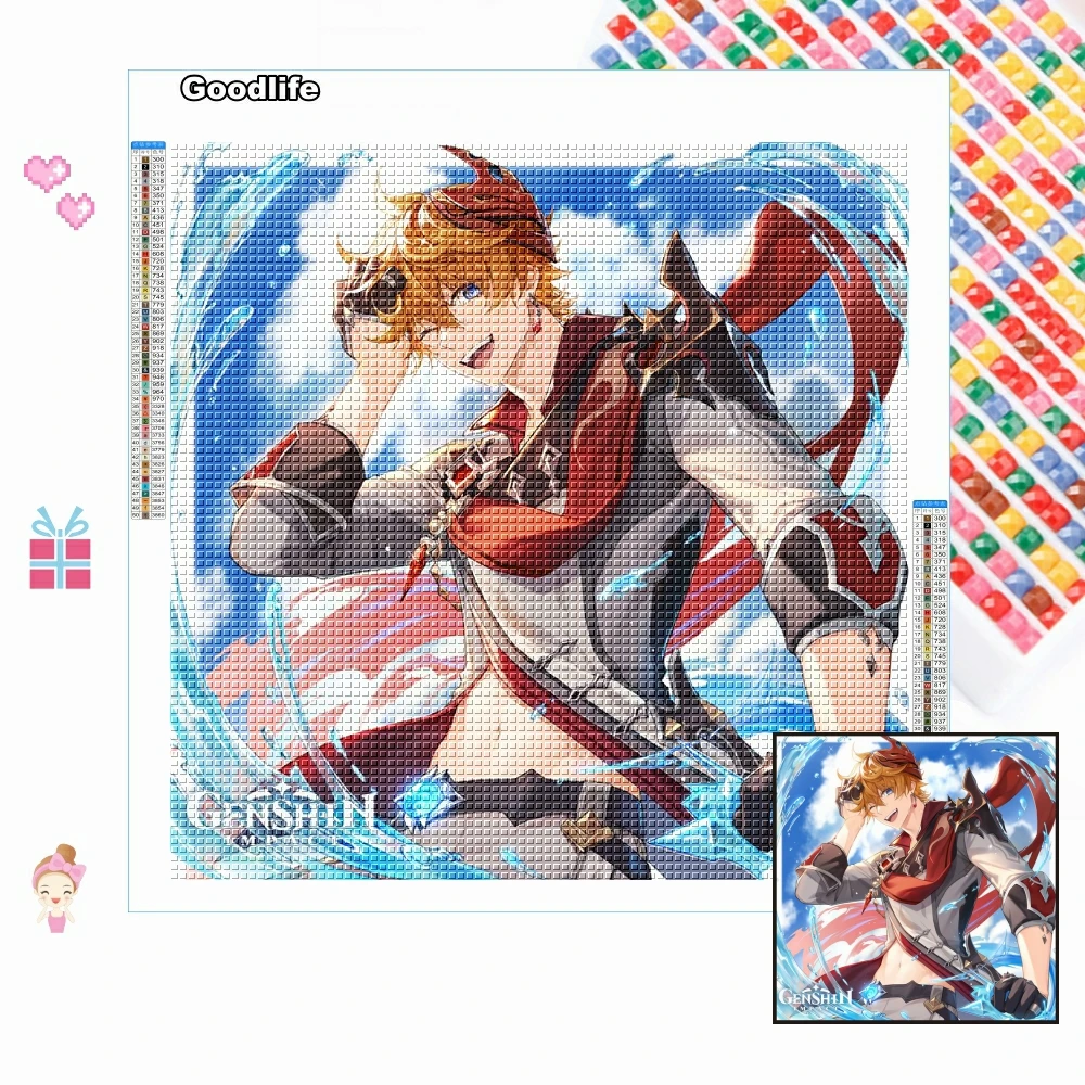 New Anime Game Genshin Impact 5D DIY Diamond Painting Xiao Cosplay Boy Diamond Embroidery Mosaic Cross Stitch Home Decor Gift