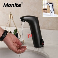 Monite Automatic Sensor Faucet Bathroom Basin Sink Faucet Deck Mounted Water Mixer Tap Touch-Free Infrared Basin Tap &Tap