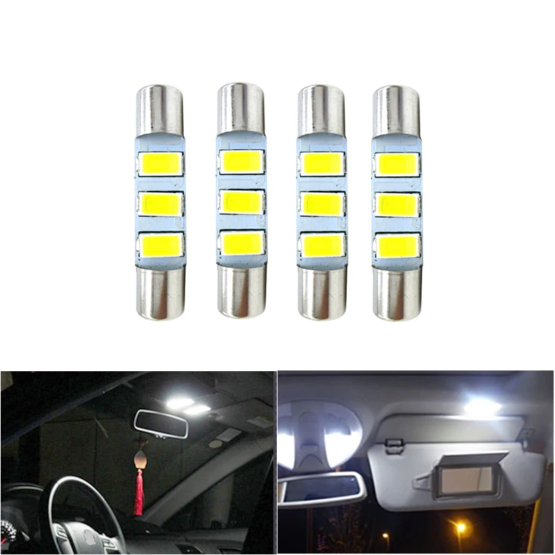 

4x28 мм 29 мм 6614F/6641/6614/F30-WHP/TS-14V1CP светодиодные лампы для салона автомобиля, зеркало, освещение Sun лампочка на козырьке для Toyota, Mazda