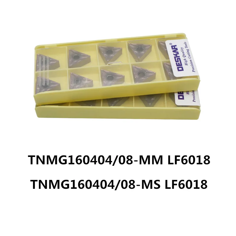 DESKARTNMG160404 / 160408-MM / MS LF6018-Herramienta de inserción para torneado de insertos de carburo CNC, Indexable para acero inoxidable, 10 Uds.