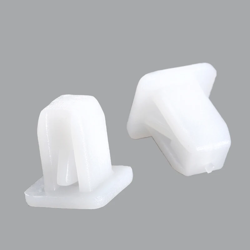50Pcs Square White Auto Bumper Fastener Rivet Retainer Push Car Cover Fender Car Door Clamp Panel Clip Auto Plastic Fasteners