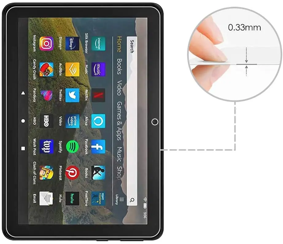 Tablet Tempered Glass Screen Protector Cover for Amazon fire HD 8 10th Gen 2020 Tablet HD Eye Protection Tempered Film