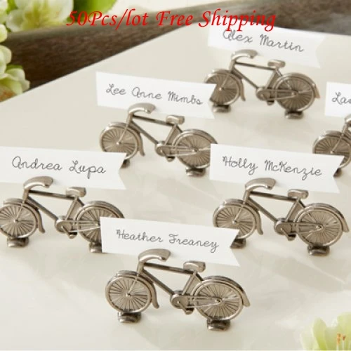 Antique Table Wedding decorations of Bicycle Place Card Holders For Party Decoration and Guest Name Holder Gift 50Pcs/lot