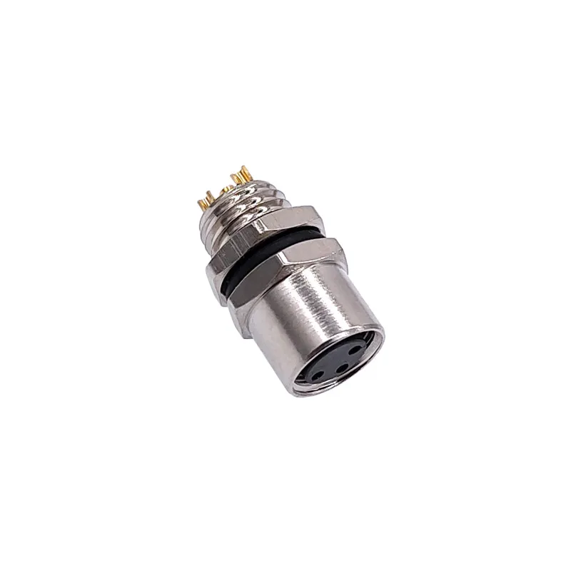 1Pc M8 panel back mount Sensor Connector Flange Socket threaded coupling Male&Female A Type 3 4Pin