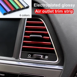 10pcs 20CM Air Outlet Trim Strip Styling Mouldings Auto Air Vent Grilles Rim Trim Cars Decoration Strips Chrome Car Accessories