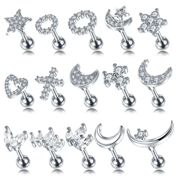 1Pc Stainless Steel Earring Piercing Women Cross Helix Piercing Cartilage Earrings for Women Ear Studs Body Jewelry