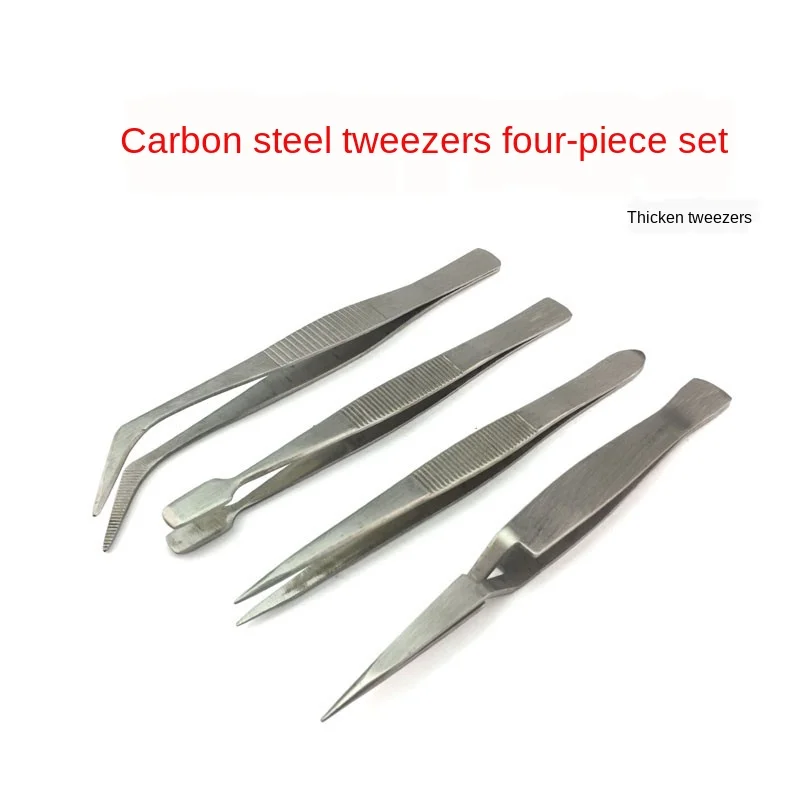 Thickened Carbon Steel Tweezers Pointed Elbow Clamp Common Rail Injector Washer Gasket Tool