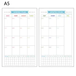 6 Holes Refill Inner Paper Diary Week Month Planner for A5 Loose Leaf Notebook QX2B