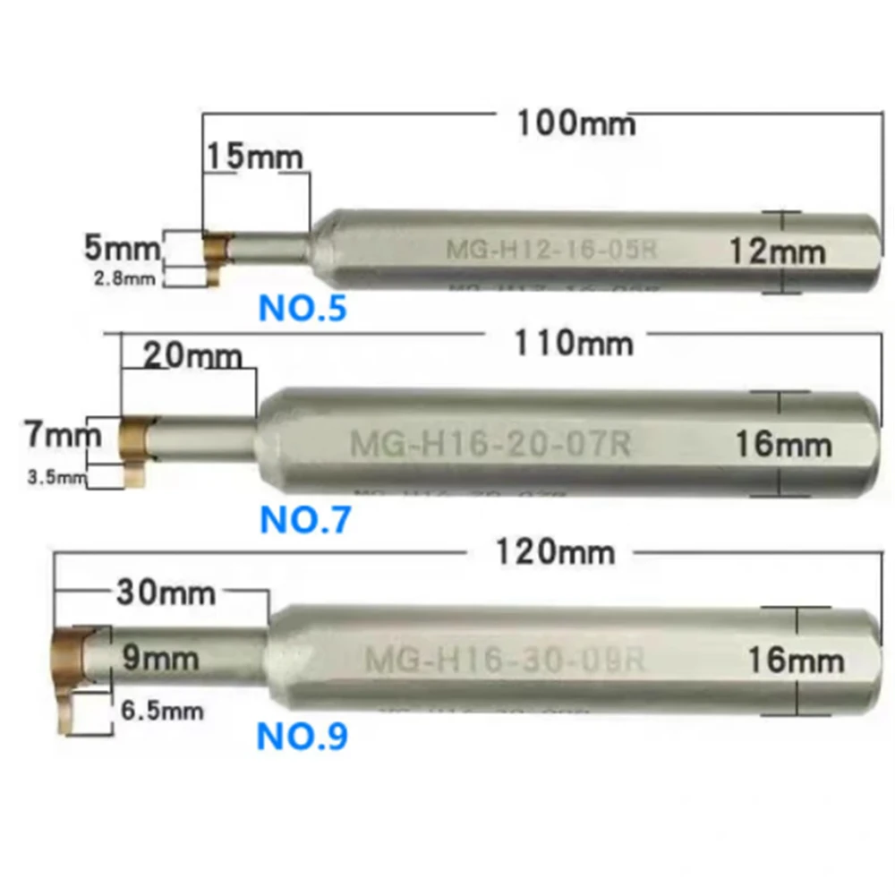 HOT Grooving Tool Holder MG-H12-16-05r MG-H16-20-07R MG-H16-30-09R Internal Slot Cutting Bar Spring Steel CNC Lathe Turning Tool