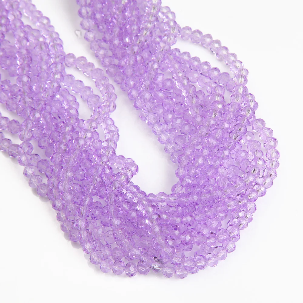 1strand 3*4mm 6mm Crystal Rondelle Beads Faceted Loose Spacer Glass Beads Multicolor Diy for Jewelry Making Bracelet Necklace