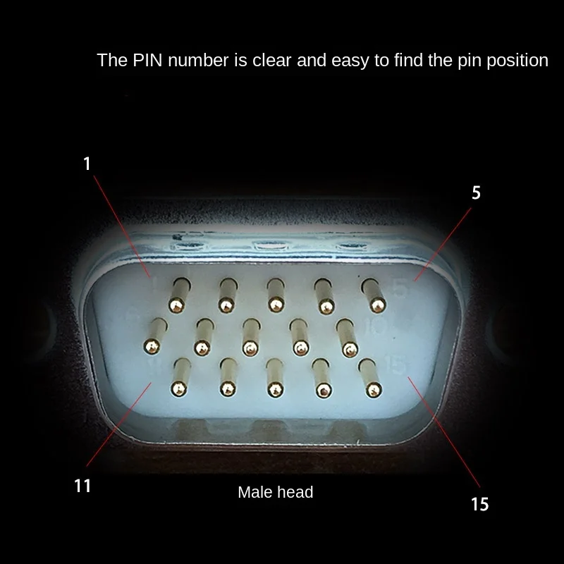 Mini Vga Lassen Plug Mannelijk Hoofd 3 Rij 15-Pin Connector HDB15 Computer Projector Connector DB15