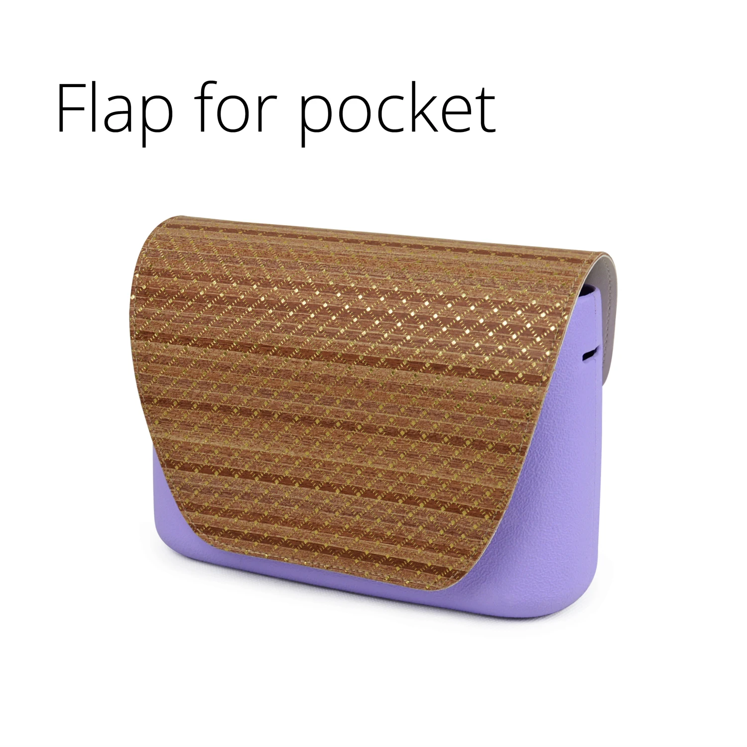 2022 Wood Grain Round Leather Flap Replacement for O Pocket O Bag Cover Clam Shell with Magnetic Fastener for Obag OPocket