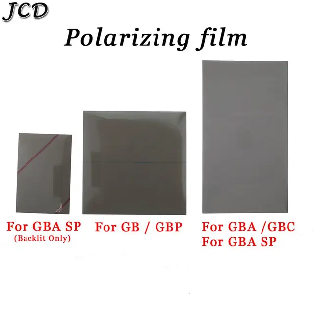 JCD 5PCS Folia filtra polaryzacyjnego do Gamboy GB DMG GBP Polaryzacja do GBA GBC GBASP GBA SP NGP WSC