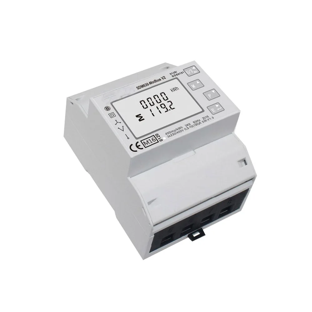 100A SDM630 Modbus RS485 Din Rail KWH Three Phase Energy Meter Solar PV Energy Meter RTU Digital Meter SDM630-Modbus