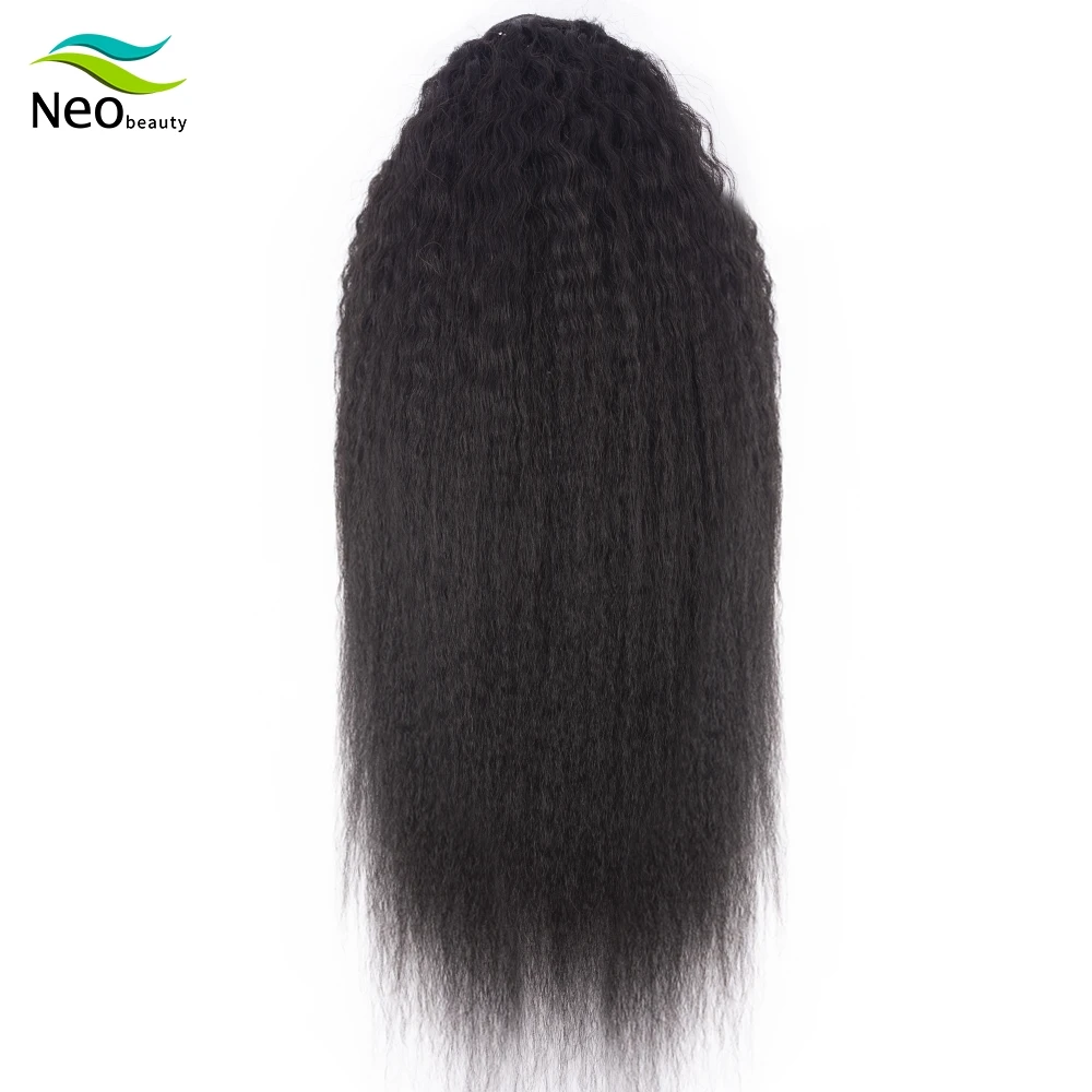 Neobeauty Kinky Straight Ponytail Human Hair 100g/pcs Brazilian Hair Drawstring Ponytail Easy Use Extend Long Hair Free Shipping