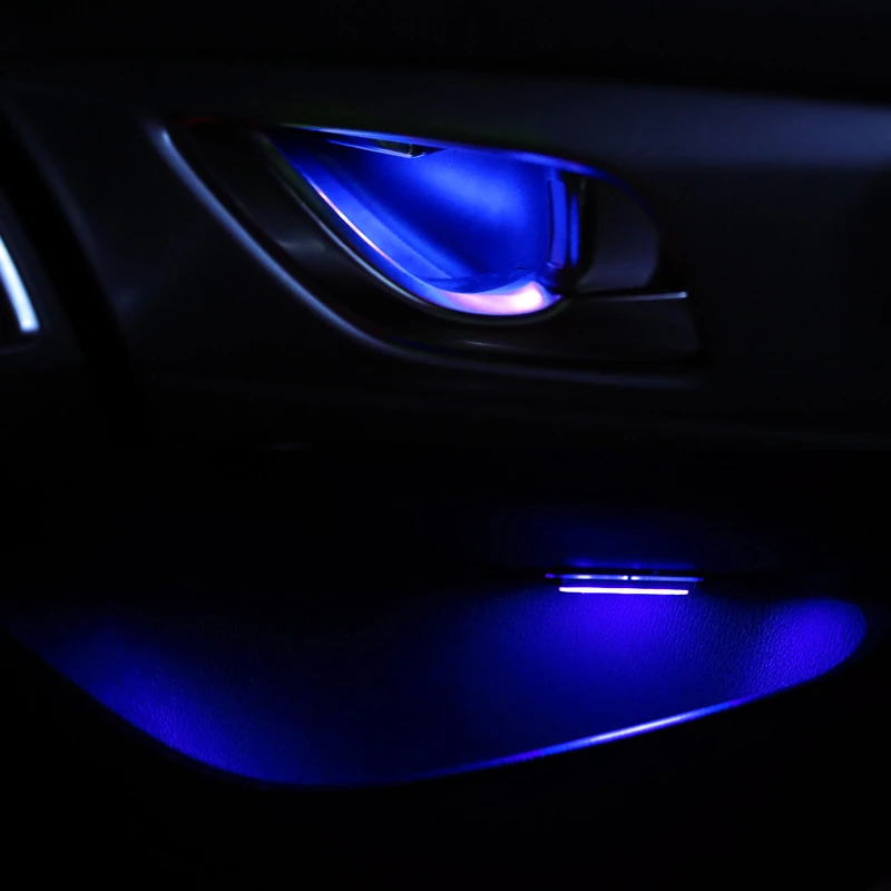 QCDIN LED سيارة الداخلية المحيطة ضوء مقبض الباب السلطانية أضواء الزخرفية مسند الذراع تخزين الضوء المحيط