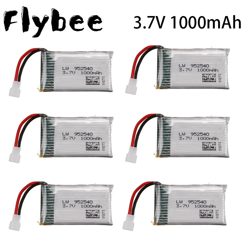 3.7V 1000mAh 952540 Lipo Battery For Syma X5 X5C X5C-1 X5S X5SW X5SC V931 H5C CX-30 CX-30W RC Quadcopter Spare Parts