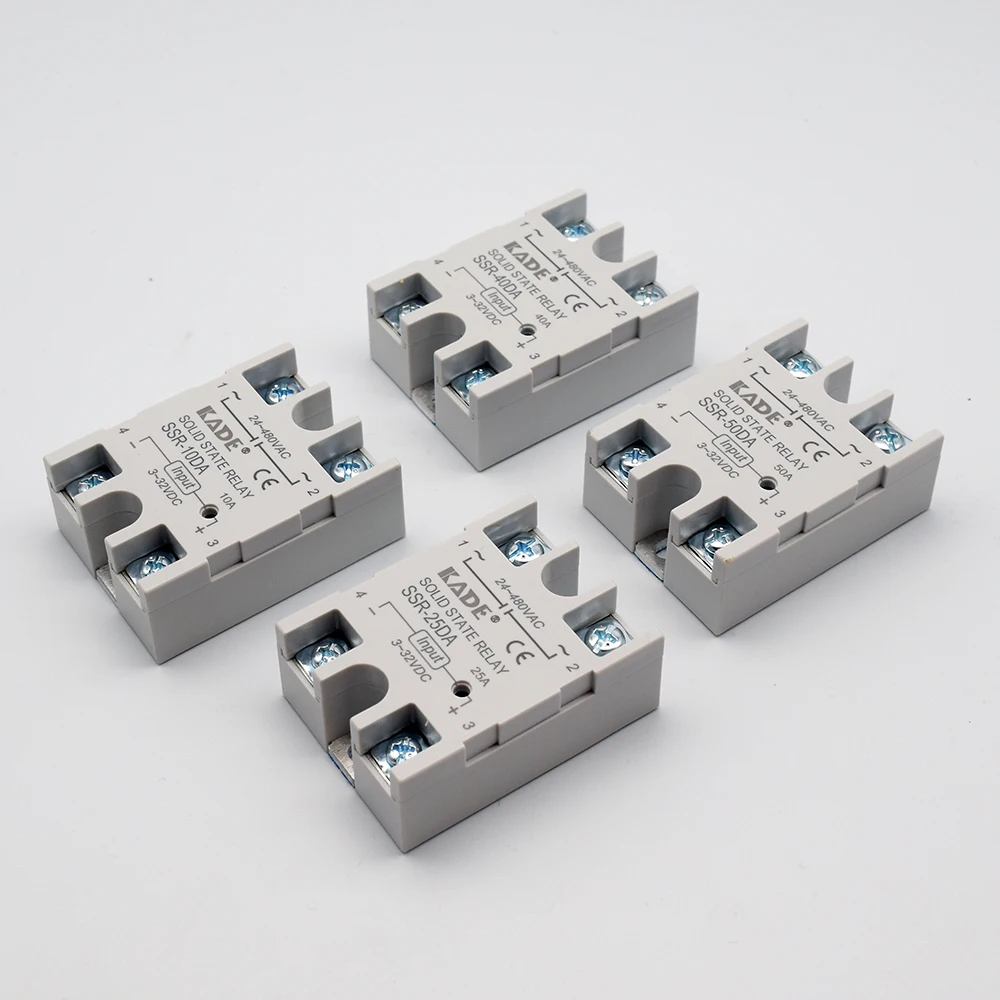 SSR -10DA/25DA/ 40DA/60DA DC control AC SSR white shell Single phase Solid state relay  plastic cover