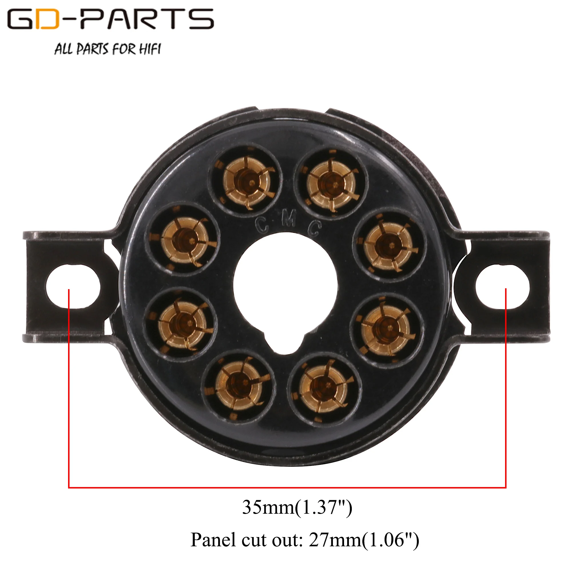 CMC Bakelite PTFE Vacuum Tube Sockets Bases 4pin 8pin 9pin For 2A3 300B KT88 EL34 12AX7 ECC81 ECC82 6550 274B Vintage Hifi DIY