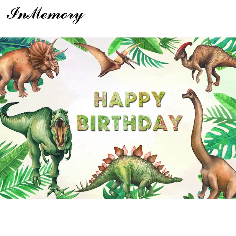 InMemory мультфильм динозавр тема день рождения фотография фон виниловый баннер на день рождения для мальчика на заказ фото фон для фотосессии